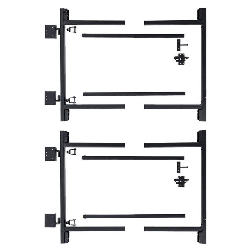 Adjustable Black Steel Frame Gate Building Kit, 36"-60" Wide, 2 Pack