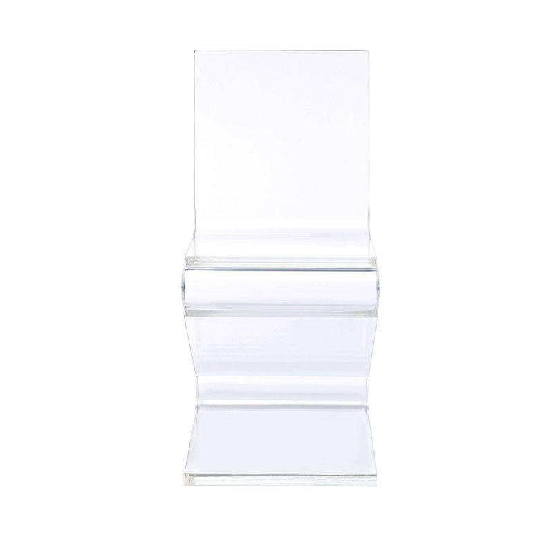 Peek Acrylic Z Chair Clear - Picket House Furnishings: Modern Plexiglass Armless Chair, No Cushion