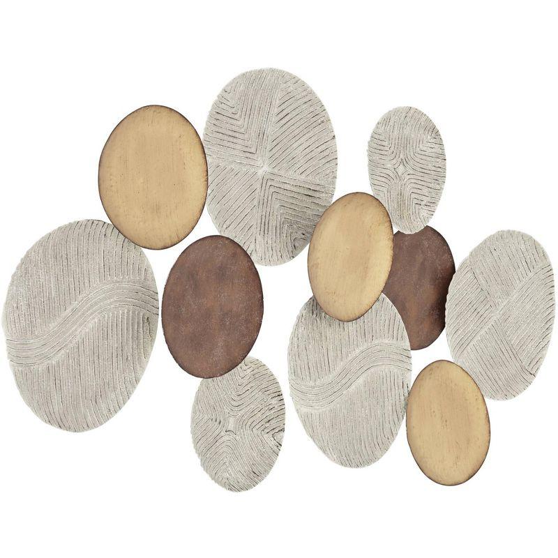 Dahlia Studios Denson 44 1/4" Wide Gold Bronze White-Washed Disk Wall Art