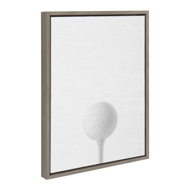 18" x 24" Sylvie Golf Ball Portrait Framed Canvas Gray - DesignOvation