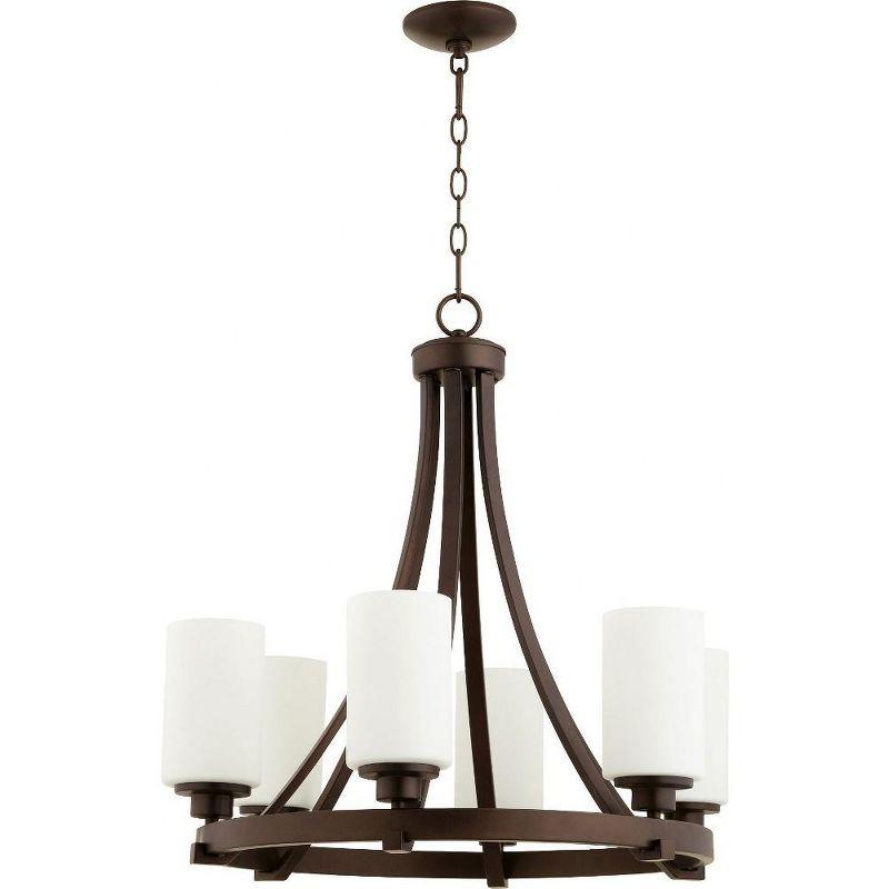 Lancaster 24.75" Bronze and Crystal 6-Light Chandelier