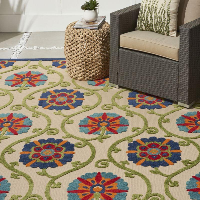 Nourison Aloha Contemporary Floral Outdoor Area Rug