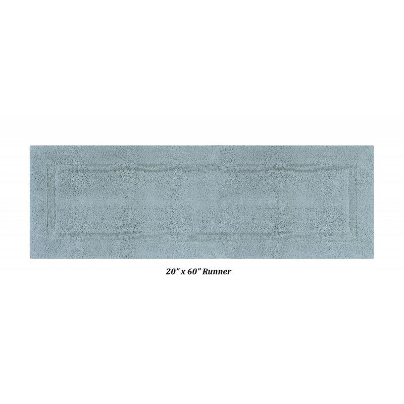 Better Trends Lux 100% Cotton Tufted Solid Reversible Bath Rug Set 3 PC (17" x 24" | 24" x 40" | 20" x 60") - Blue