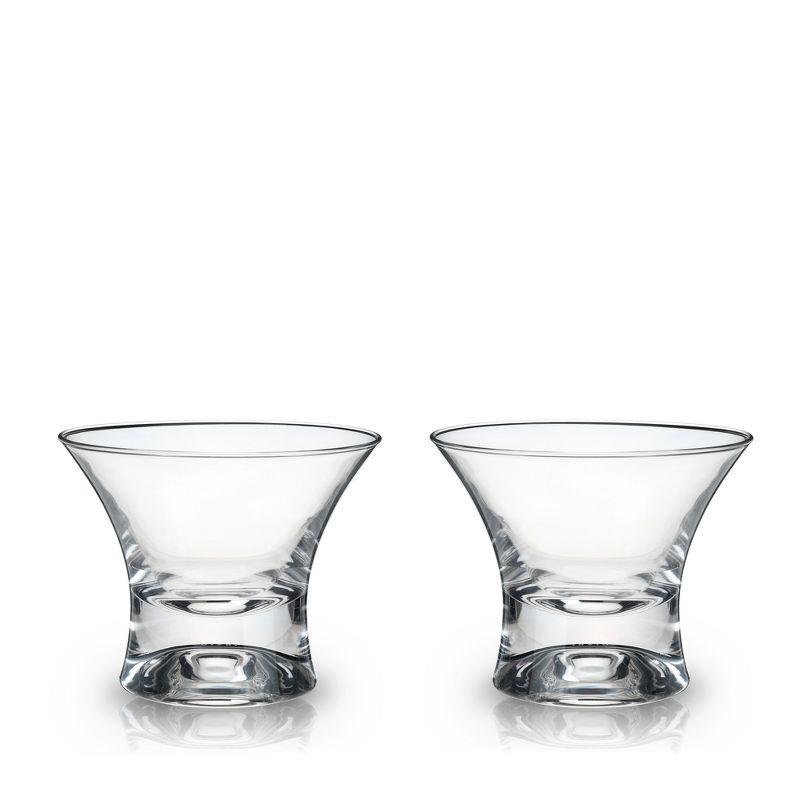 Viski Raye Heavy Base Stemless Crystal Manhattan Glasses (Set of 2)