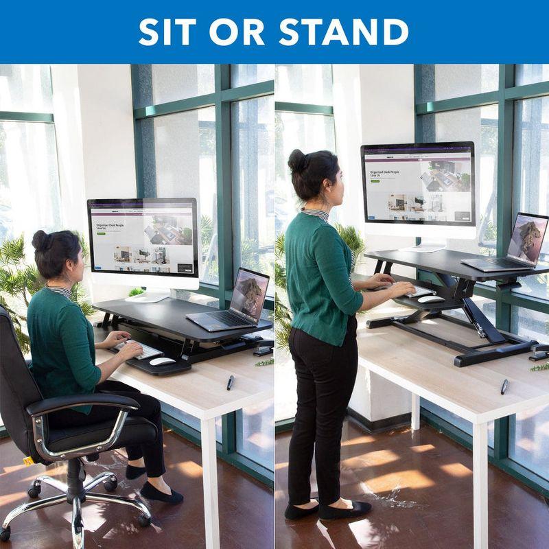 Mount-It! Height Adjustable Standing Desk Converter, 37.4" L x 15.9" D, 37 lbs. Capacity