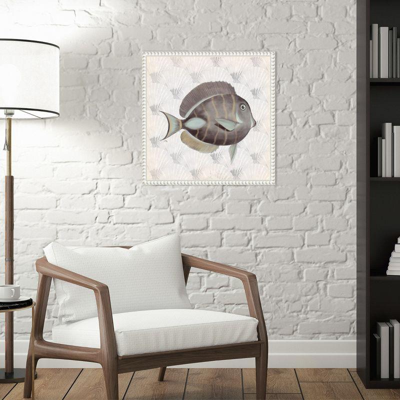 Amanti Art Neutral Vintage Fish II by Elizabeth Medley Canvas Wall Art Print Framed 16 x 16-in.