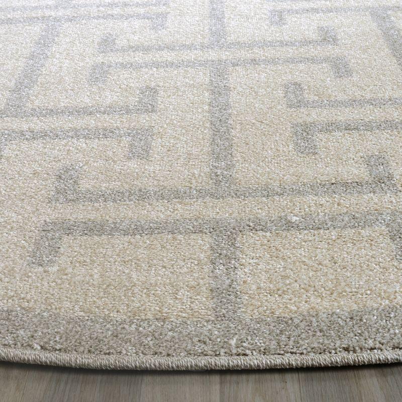 Amherst AMT404 Power Loomed Area Rug - Ivory/Light Grey - 7' Round - Safavieh.
