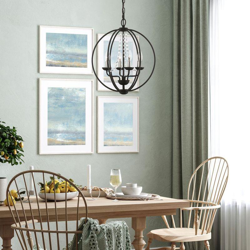 Livex Lighting Arabella 4 - Light Chandelier in  Black/Brushed Nickel