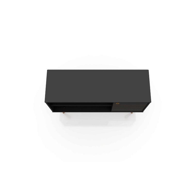 Liberty Mid-Century Modern 2 Shelves and 1 Door TV Stand for TVs up to 46" Black - Manhattan Comfort: Media Storage, Cable Management