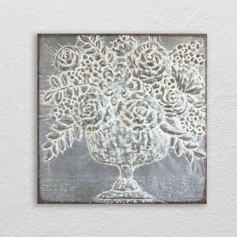 Square Metal Floral Bouquets Wall Décor - Storied Home