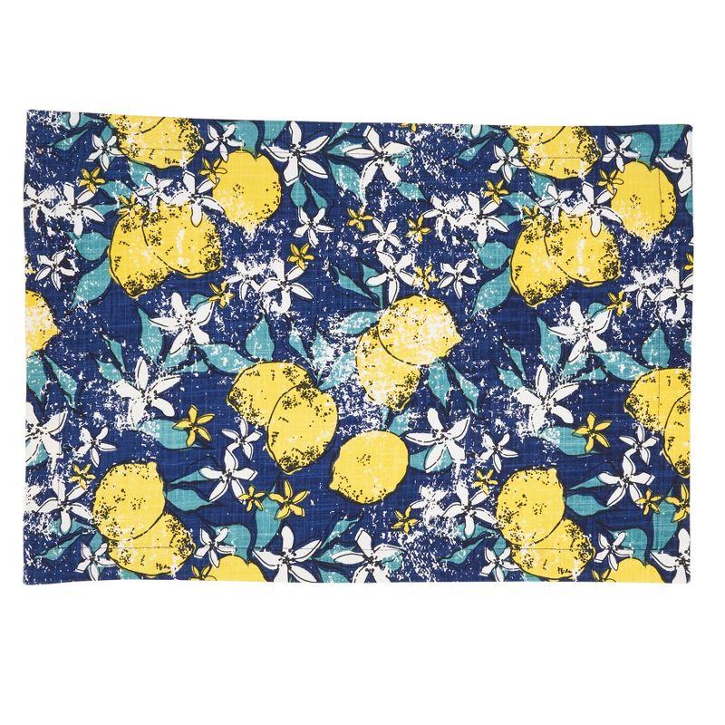 Lemon Design Cotton Rectangle Placemats Set of 4