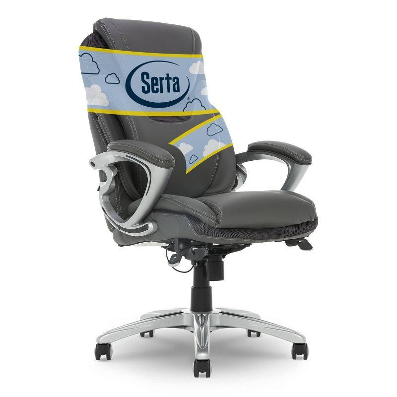 Serta Bryce Executive Office Chair with Patented AIR Lumbar Technology and Layered Body Pillows