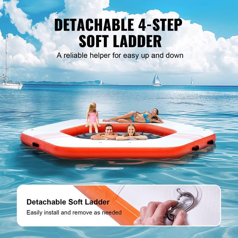 Stellweilan Tessberg 8.5FT Inflatable Dock Platform with 5FT Trampoline Mesh Pool with Portable Bag & Detachable Ladder