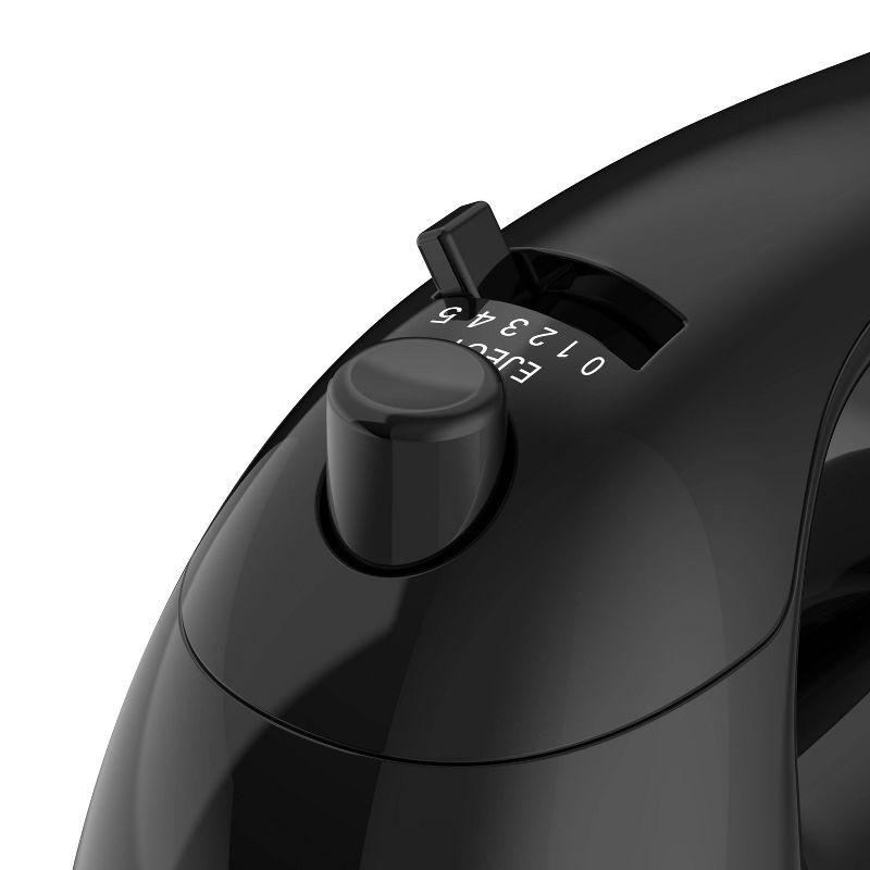 KitchenSmith 5 Speed Hand Mixer: Black, 150W, Dishwasher-Safe Parts, Metal Whisk, Handheld Cooking Mixer