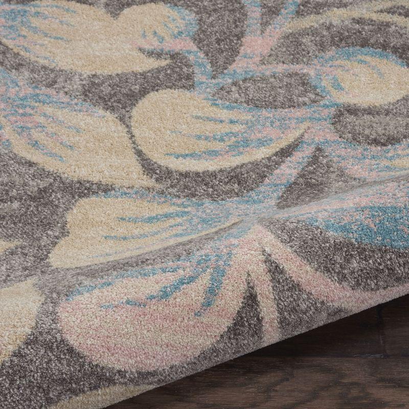 Nourison Tranquil 8' X 10' Grey/Beige Area Rug Contemporary Botanical Vine and Bloom by Nourison