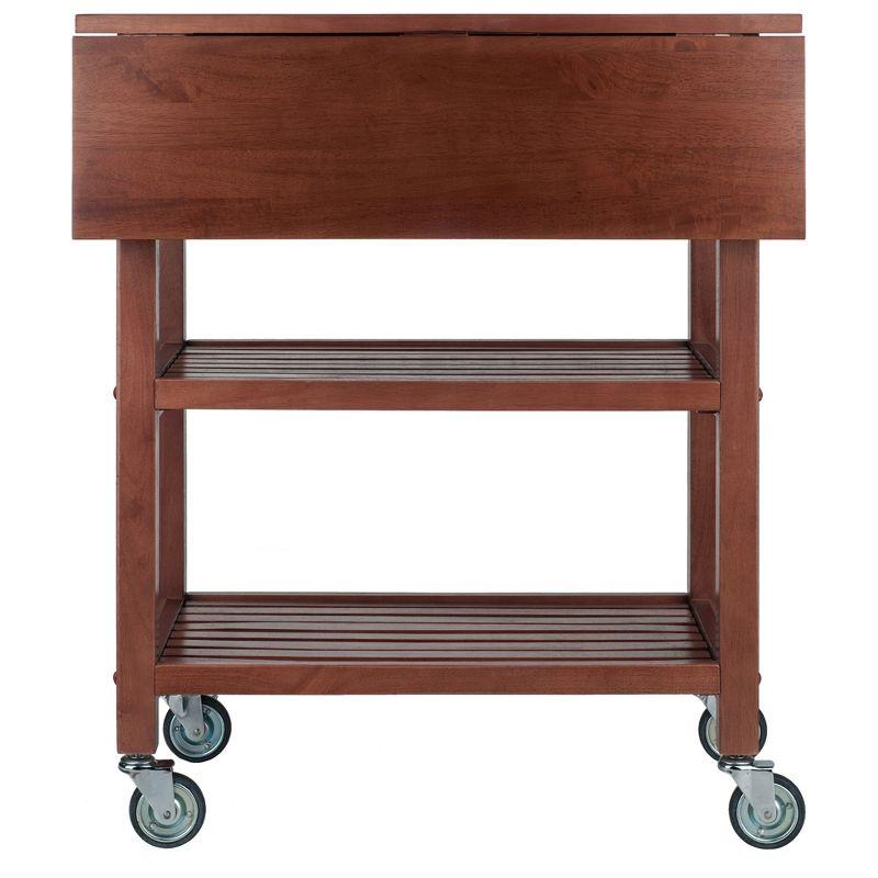 Jonathan Kitchen Cart Walnut - Winsome: Rolling Island with Storage, Wood Composite Surface