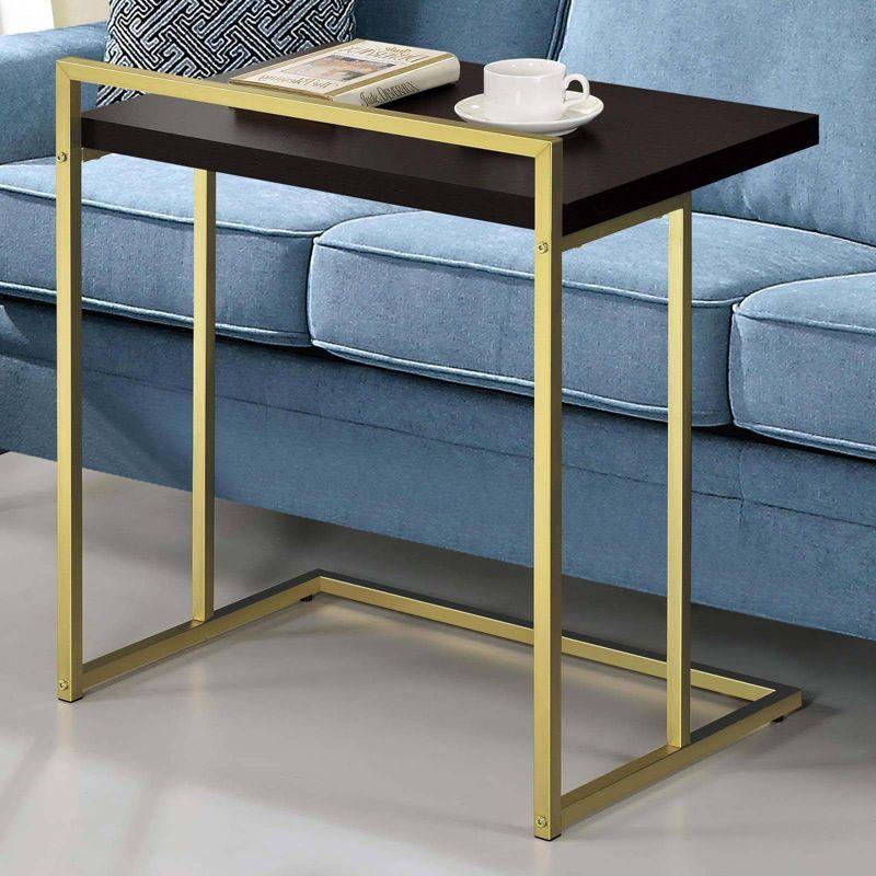 Coaster Dani Modern Rectangular Wood Side Table with Metal Base