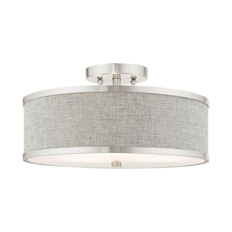 Livex Lighting Park Ridge 3 - Light Semi-Flush Mount in  Brushed Nickel