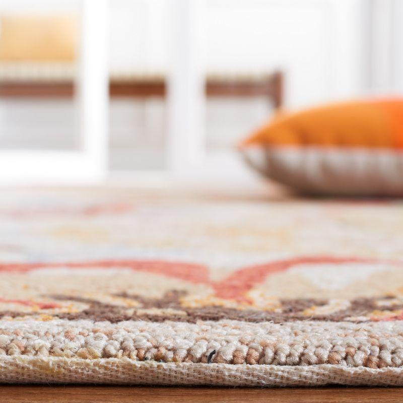 Four Seasons FRS467 Hand Hooked Area Rug - Beige/Red - 4'x6' - Safavieh.