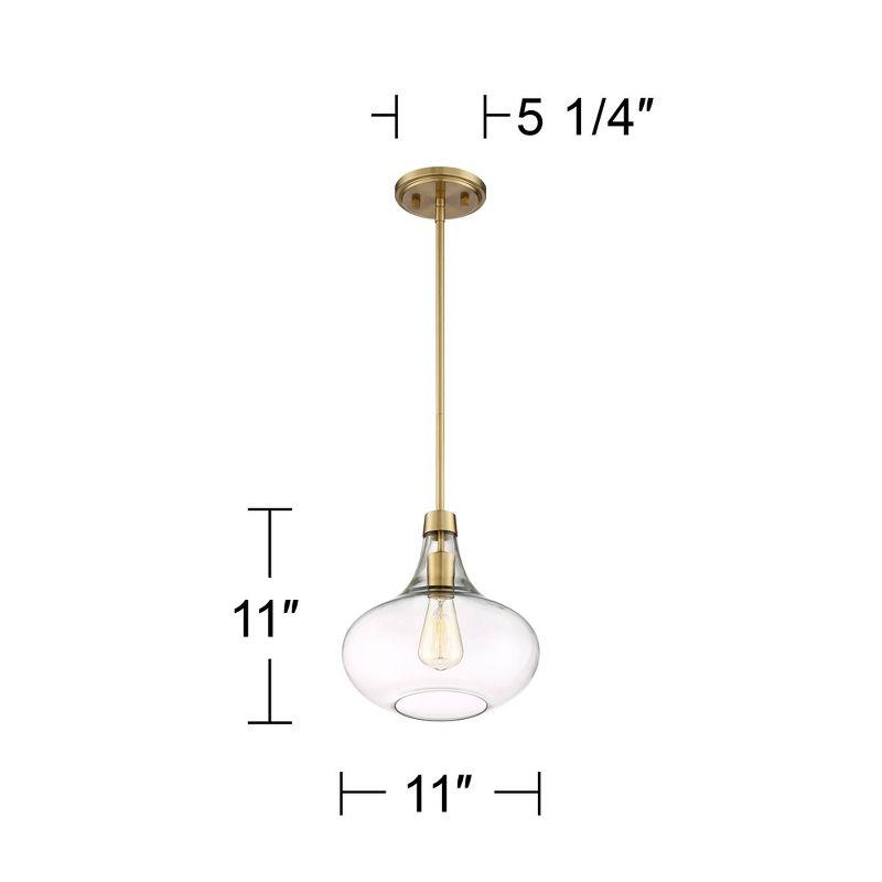 Possini Euro Design Asni Warm Gold Metal Mini Pendant 11" Wide Modern Clear Glass 4-Light Fixture for Dining Room Kitchen Island