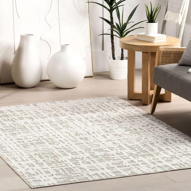 Nuloom Amity Abstract Machine Washable Indoor Area Rug, 5' 3" x 7' 7", Beige