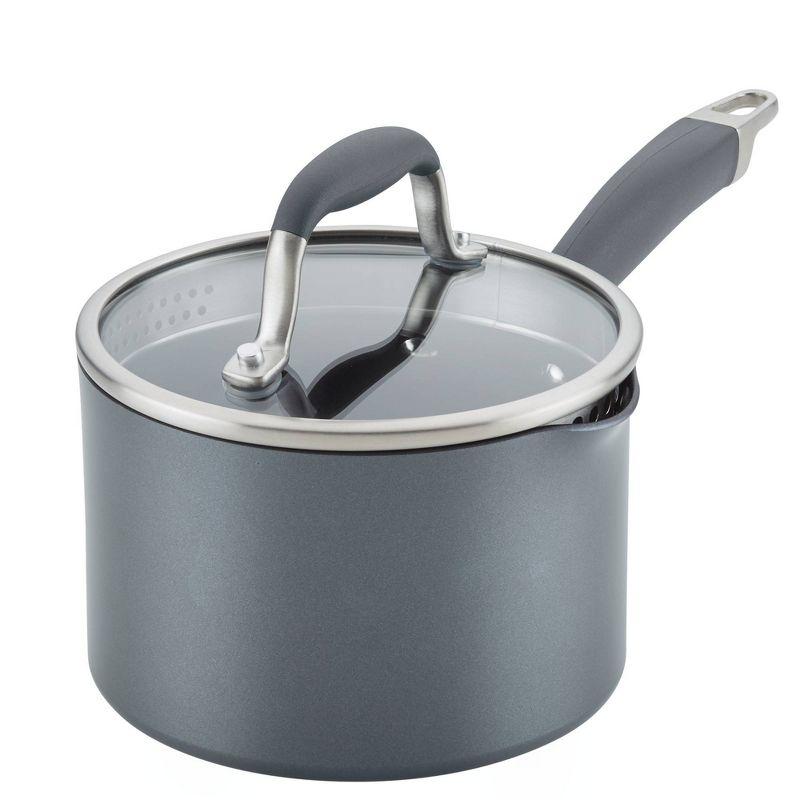 Anolon Anolon Advanced Home Hard Anodized Nonstick Saucepan With Straining Lid, 2 Quart