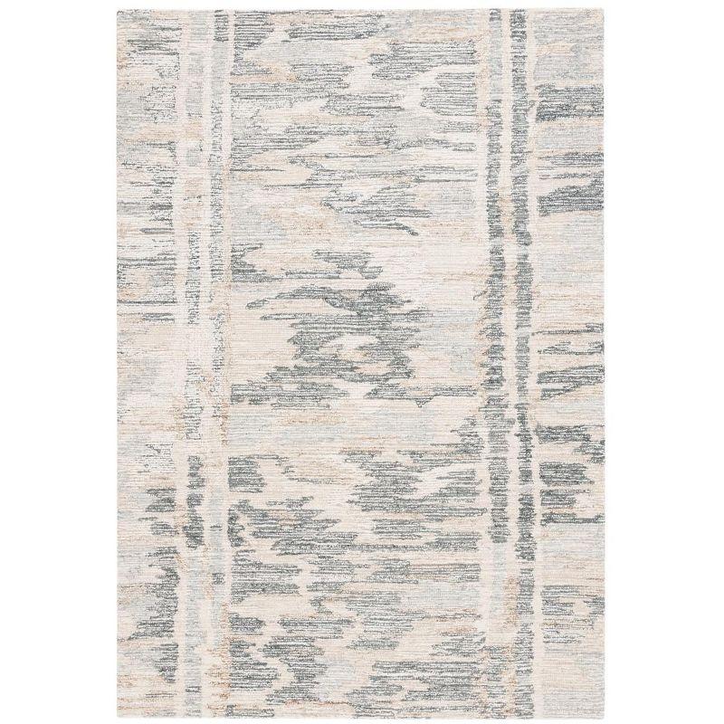 Ivory and Gray Tufted Wool 3' x 5' Area Rug