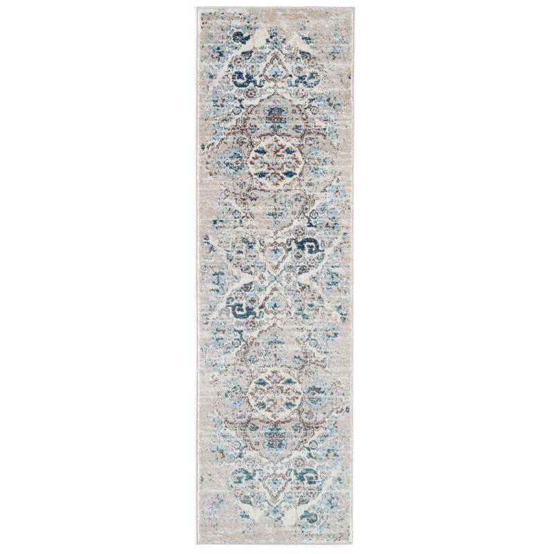 Luxe Weavers Victoria Collection Cream 2x7 Floral Area Rug