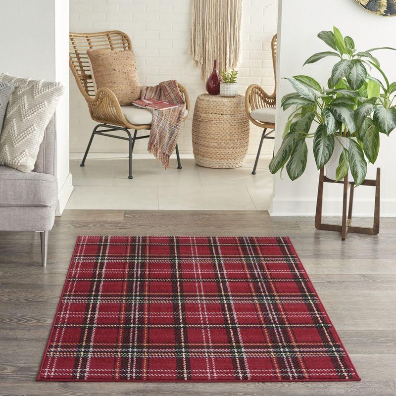 Grafix Classic Plaid Red 3' x 5' Synthetic Area Rug