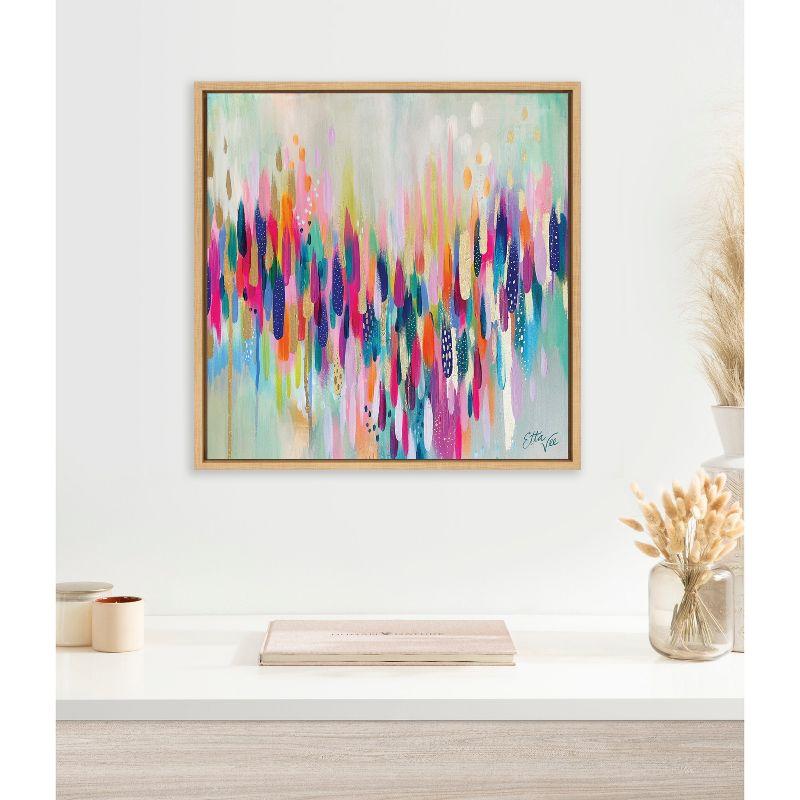 Kate & Laurel All Things Decor 22"x22" Sylvie Brushstroke 154 Framed Wall Art by EttaVee Modern Abstract Colorful Fun Wall Art