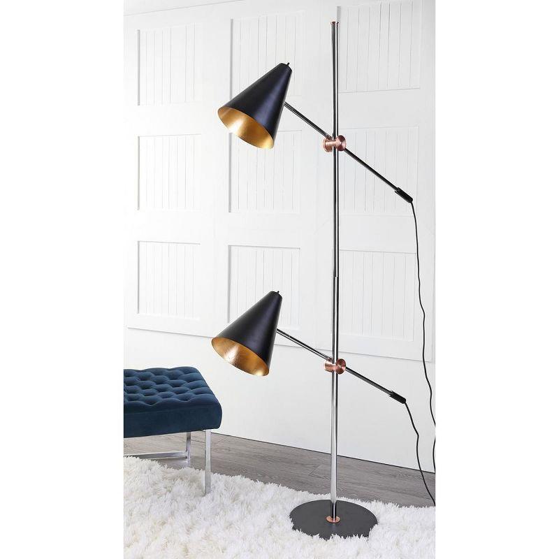 Reed 71" Black and Gold Contemporary Floor Lamp