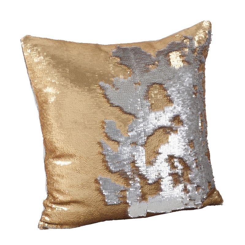 Saro Lifestyle Reversible Sequin Mermaid Poly Filled Throw Pillow