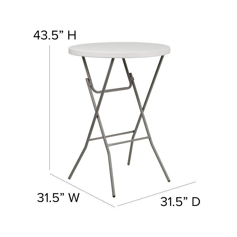 Flash Furniture Parker Round Plastic Bar Height Folding Event Table