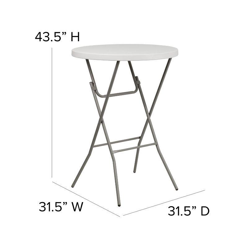 Parker 2.63-Foot Round Plastic Bar Height Folding Event Table