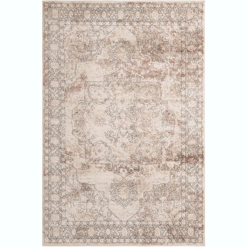 Unique Loom Portland Collection Area Rug - Canby (5' 3" x 8' Rectangle Ivory/Beige)