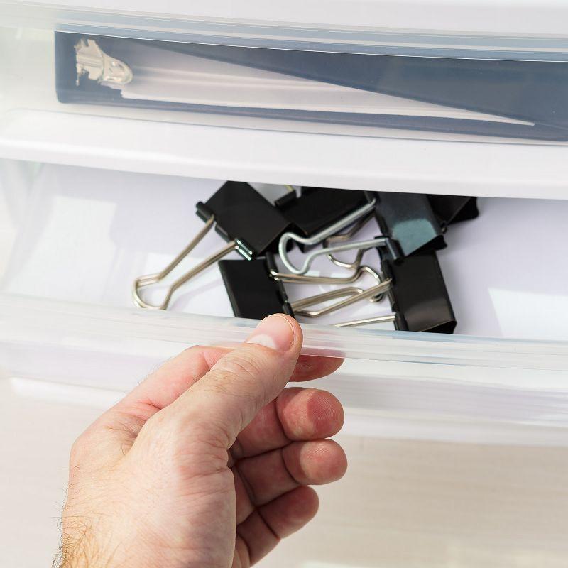 IRIS USA Medium 3-Drawer Stacking Desktop Organizer, 1 Pack, Plastic Drawer Storage Container for Stationery Art Craft Supplies, White