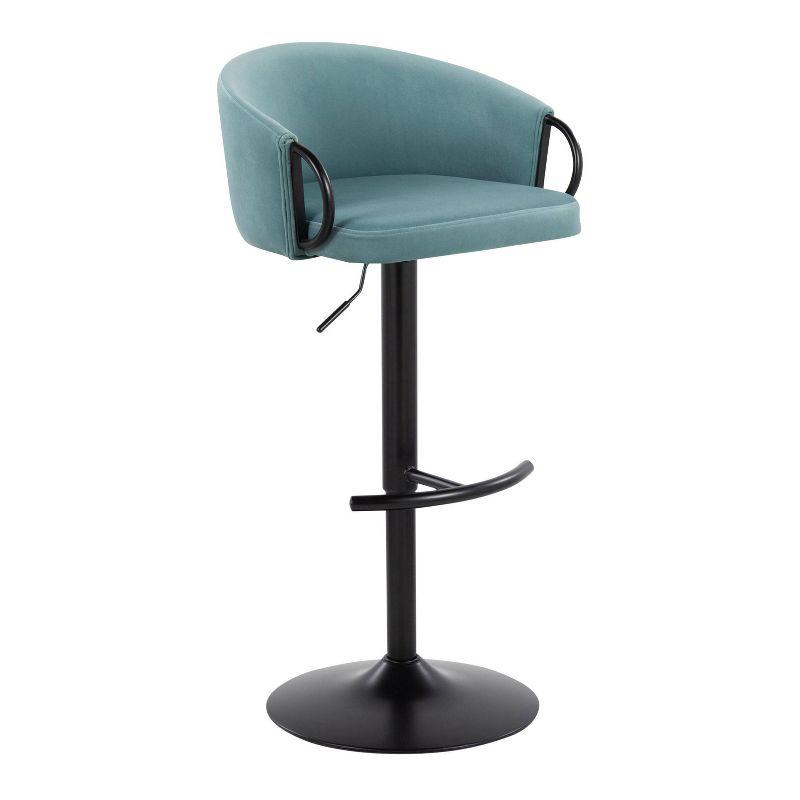 LumiSource Swivel Upholstered Adjustable Height Counter Stool with Metal Frame