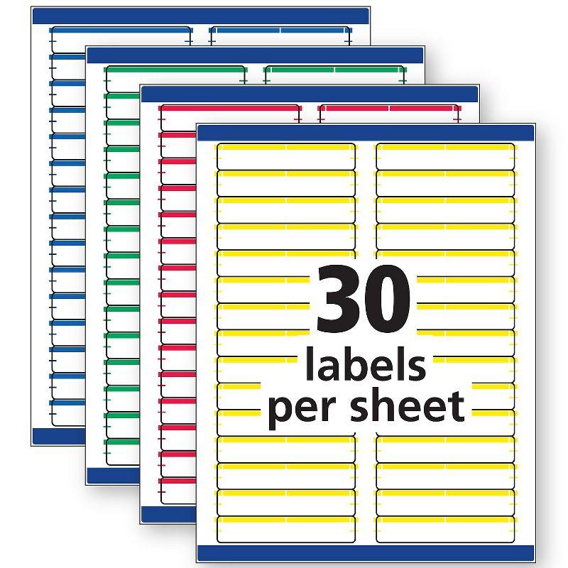 Avery Removable 1/3-Cut File Folder Labels Inkjet/Laser .66 x 3.44 WE/ASST 750/PK 6466