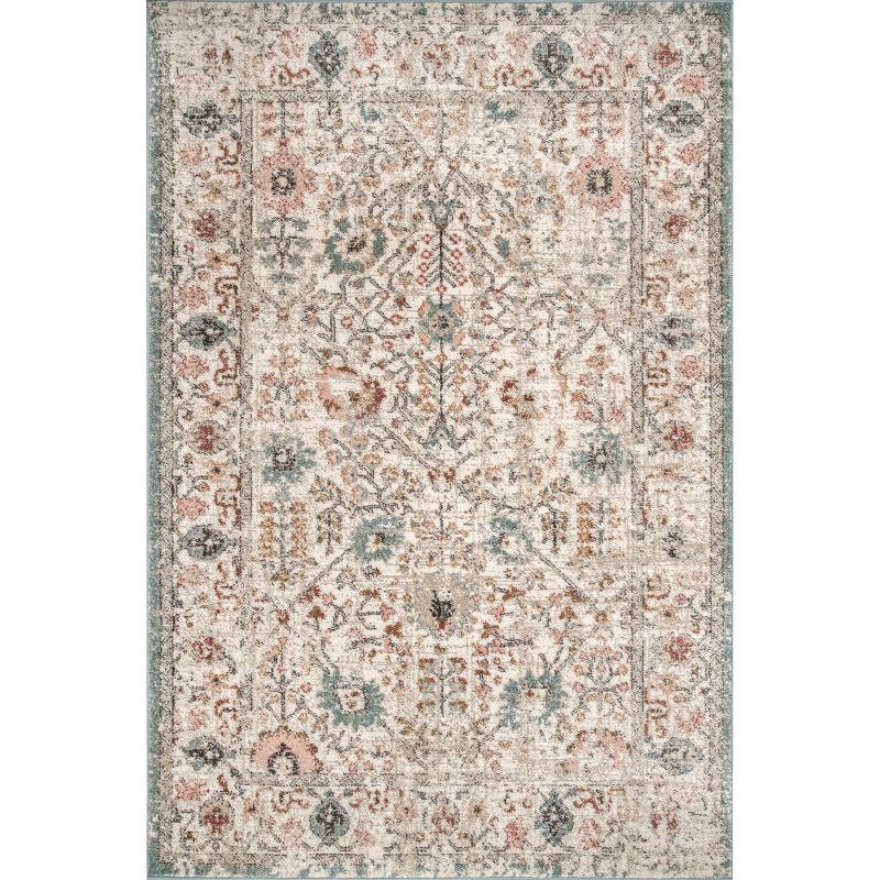 Nuloom Lenore Floral & Paisley 8x10 Indoor Area Rug for Living Room Bedroom Dining Room Kitchen, Beige/Multicolor
