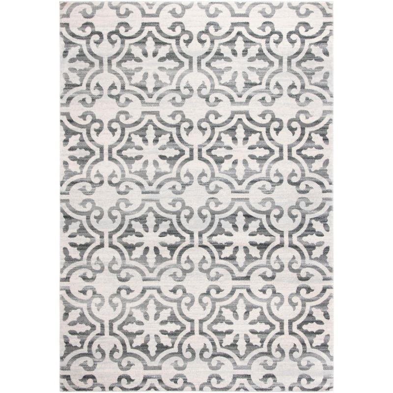 Isabella ISA956 Power Loomed Area Rug - Grey/Ivory - 4'x6' - Safavieh