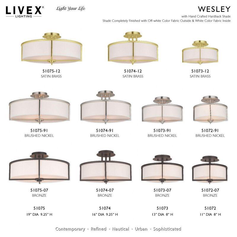 Livex Lighting Wesley 4 - Light Semi-Flush Mount in  Satin Brass