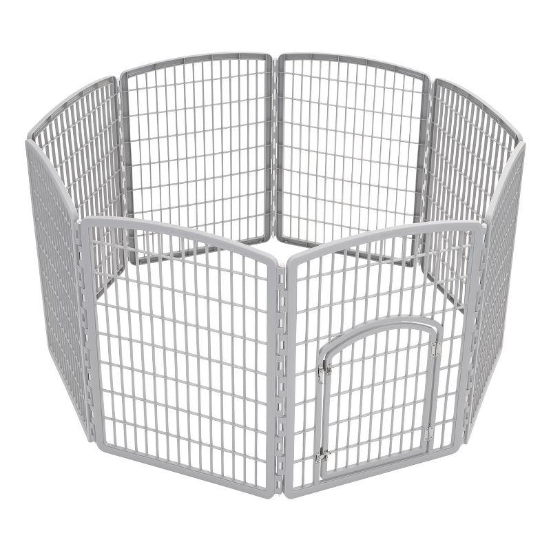 IRIS USA 4-8Panel 24/34"H Plastic Pet Playpen with Door