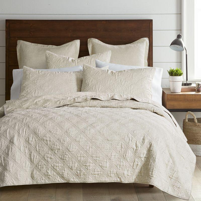 Natural Twin Cotton Quilt Set with Pillow Covers