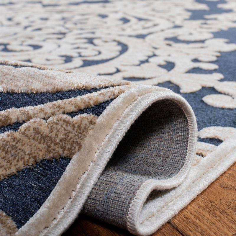 Paradise PAR390 Power Loomed Area Rug - Stone/Aqua - 5'3"x7'6" - Safavieh.
