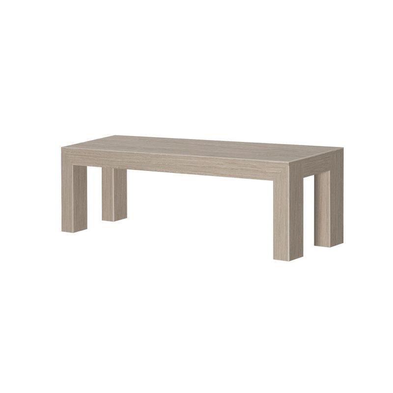 Seashell Wirebrush Solid Wood Dining Bench, 60 Inch