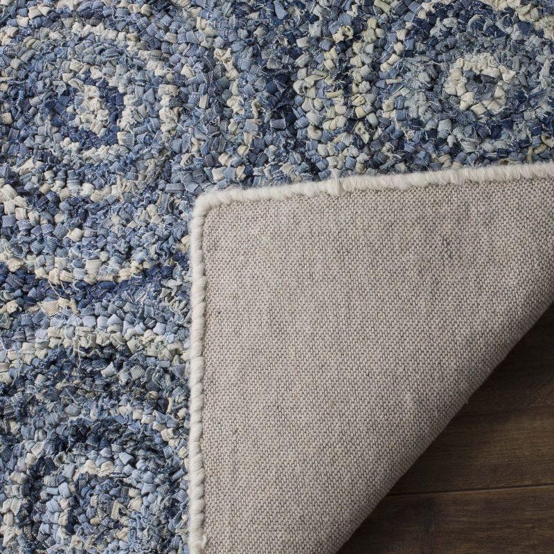 Blue Hand-Tufted Wool and Cotton 6' x 9' Area Rug