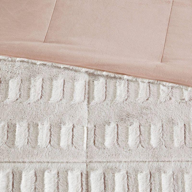 Madison Park Gia Back Print Long Fur Comforter Mini Set