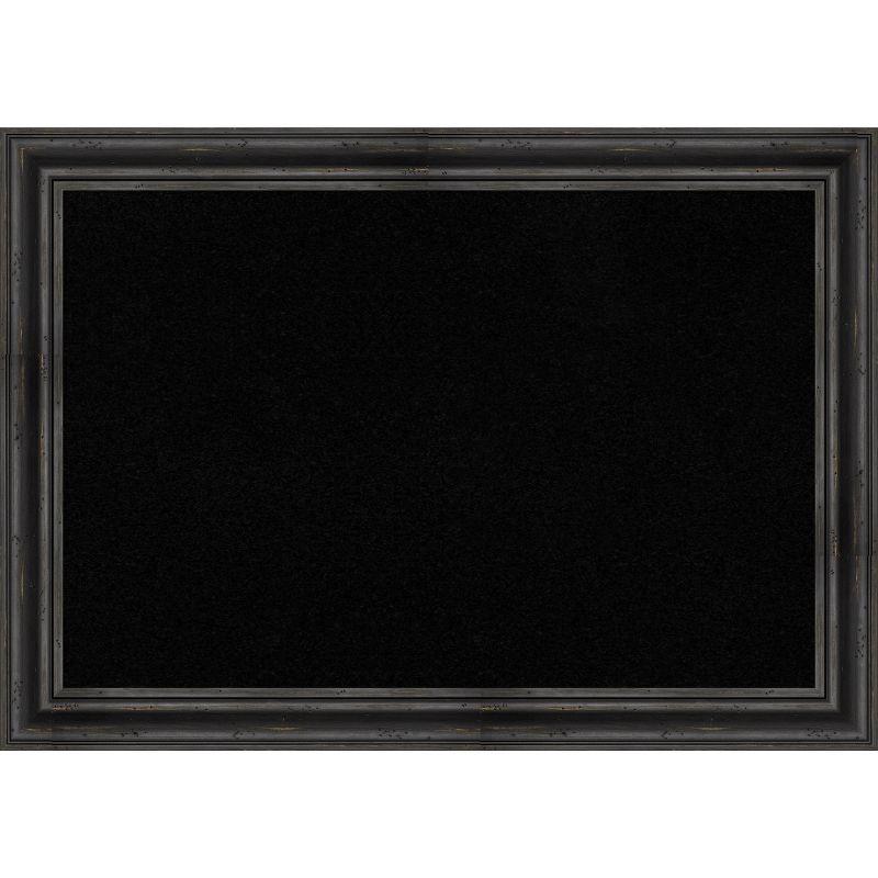 Rustic Pine Black Framed Cork Bulletin Board 41 x 29 Inch