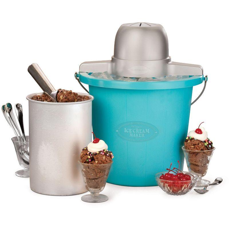 Nostalgia 4-Quart Blue Plastic Electric Ice Cream Maker