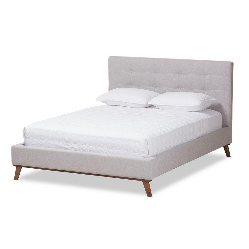 Valencia Mid - Century Modern Fabric Platform Bed - Baxton Studio